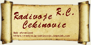 Radivoje Cekinović vizit kartica